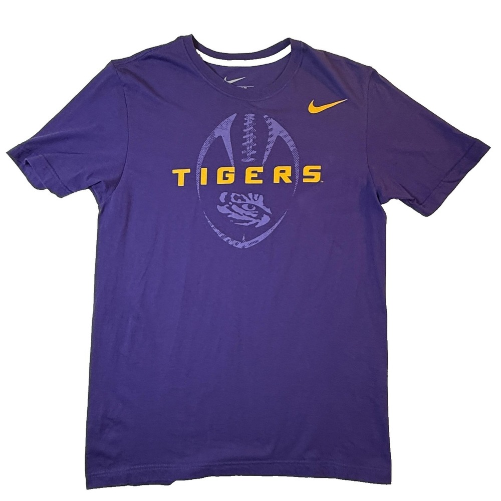 LSU Tigers Shirt Mens M Purple Nike Football Graphic Tee NCAA College Sports
